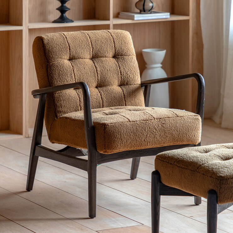 Gallery Humber Orange Faux Sheepskin Armchair Gallery Humber Orange Faux Sheepskin Armchair