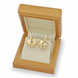 14ct Yellow Gold Textured Disc Stud Earrings