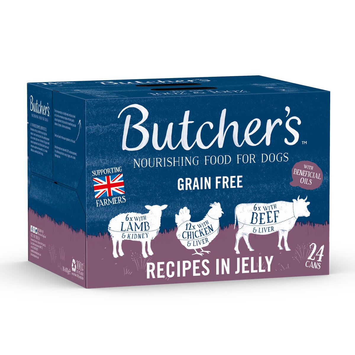 Butchers Natural Recipes in Jelly, 24 x 400g