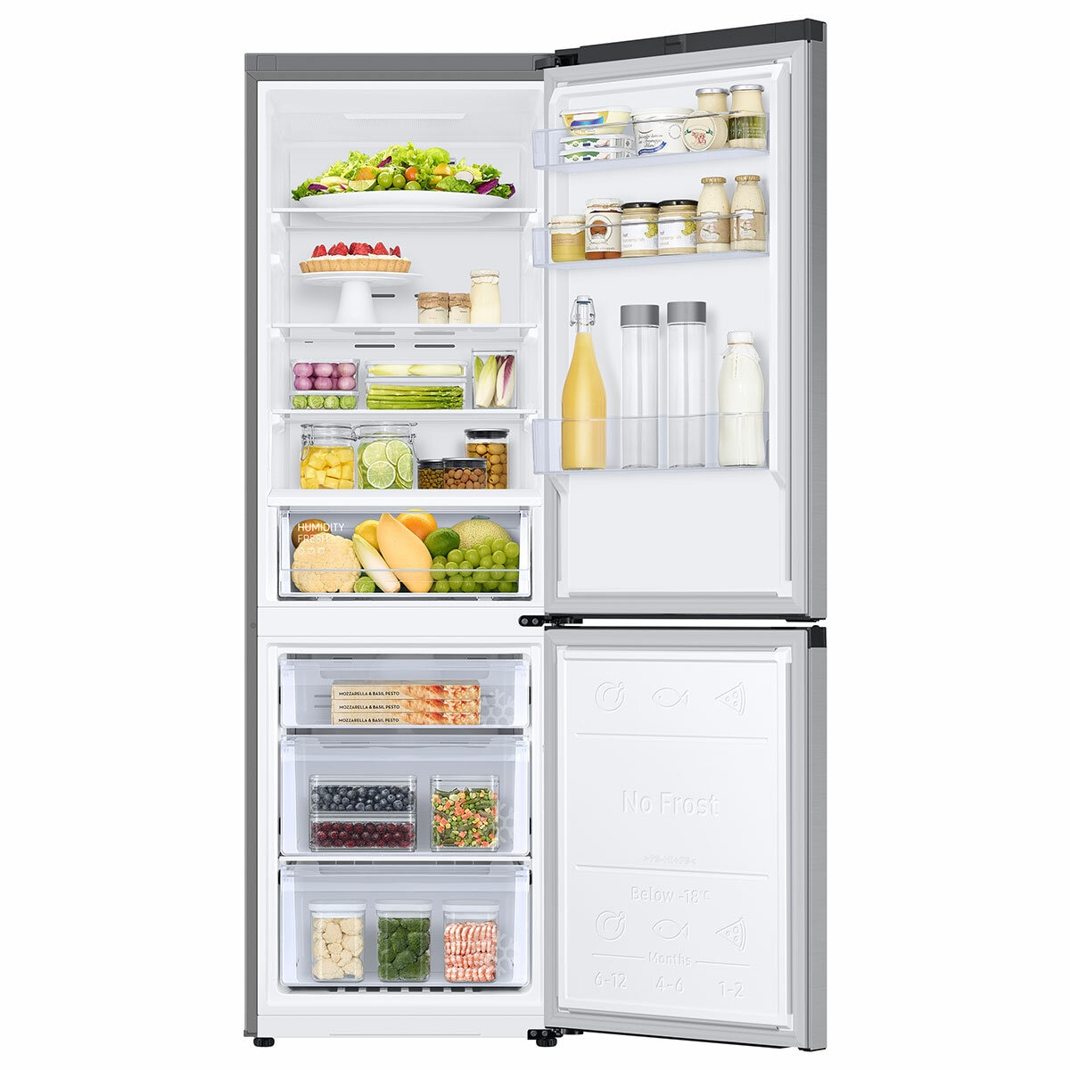 Samsung Series 6 SpaceMax RB34C600DSA/EU 344L Smart Combi Fridge Freezer, Metal Graphite