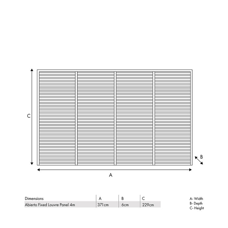 Sunvilla 7ft 6" x 12ft 2" (2.3 x 3.7m) Fixed Louvered Wall Panel