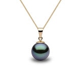 Fresh Water Black Pendant, 18ct Yellow Gold