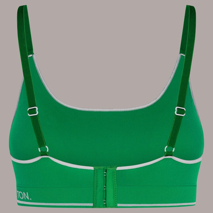 United Colors of Benetton Seamless Bra 2 Pack in Black & Green, Medium