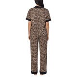 DKNY Ladies Notch Collar 3 Piece PJ Set in Animal Print
