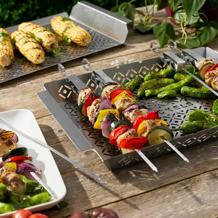 Henckels BBQ Trays & Skewer Set, 8 Piece Henckels BBQ Trays & Skewer Set, 8 Piece