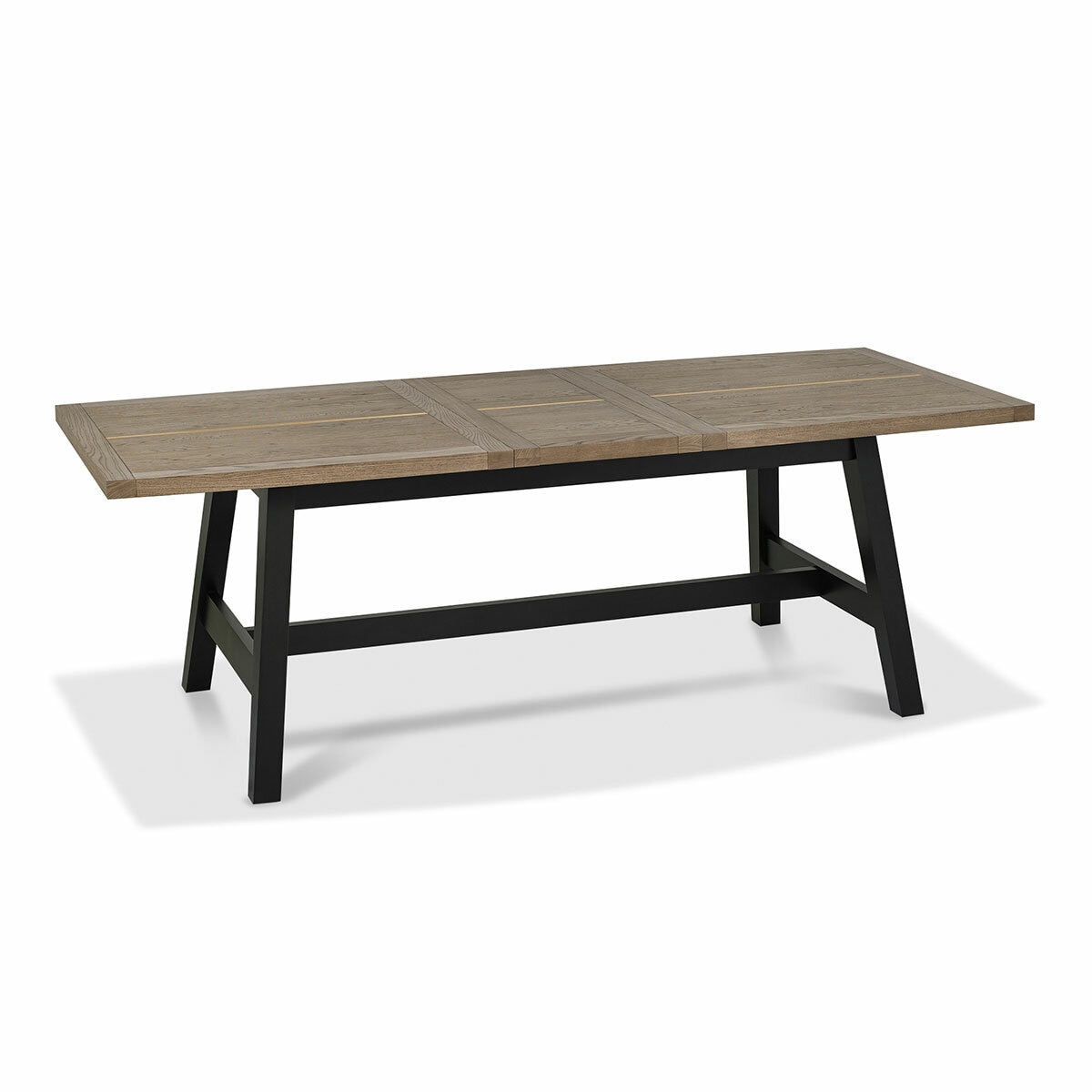 Bentley Designs Camden Weathered Oak & Peppercorn Extending Dining Table, Seats 4-6