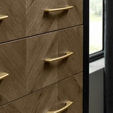 Bentley Designs Sienna Fumed Oak & Peppercorn 5 Drawer Chest of Drawers