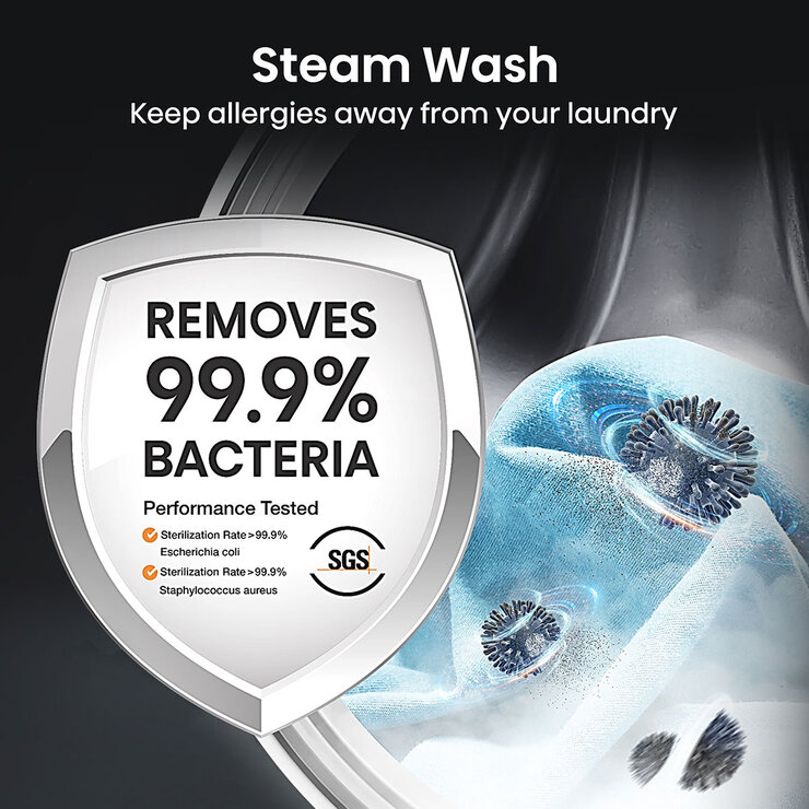 Hisense WF5S1045BB, 10.5kg 1400rpm Washing Machine, A Rated in Black