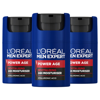 L'Oreal Men Expert Power Age 24H Moisturiser, 3 x 50ml