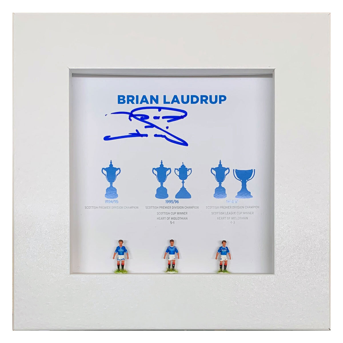 Brian Laudrup Rangers Signed Hand Painted Subbuteo Style Display