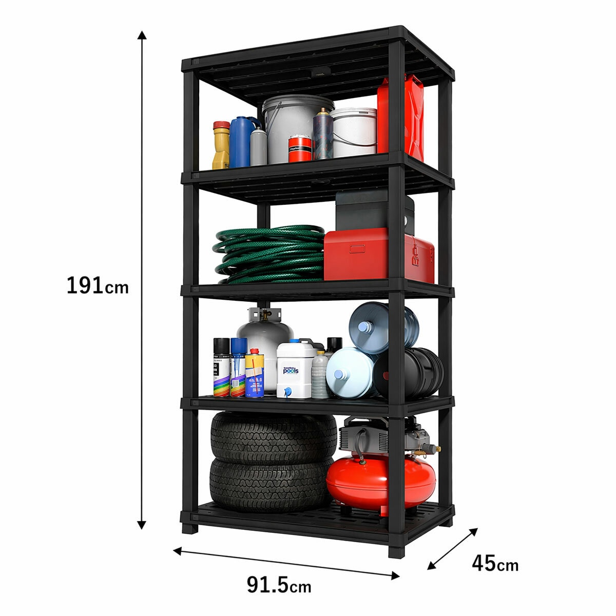 IRIS OHYAMA 5-Tier 191 x 91.5 x 45 cm Utility Storage Rack IRIS OHYAMA 5-Tier 191 x 91.5 x 45 cm Utility Storage Rack