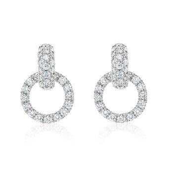 0.80ctw Round Brilliant Cut Diamond Earrings, 14ct White Gold