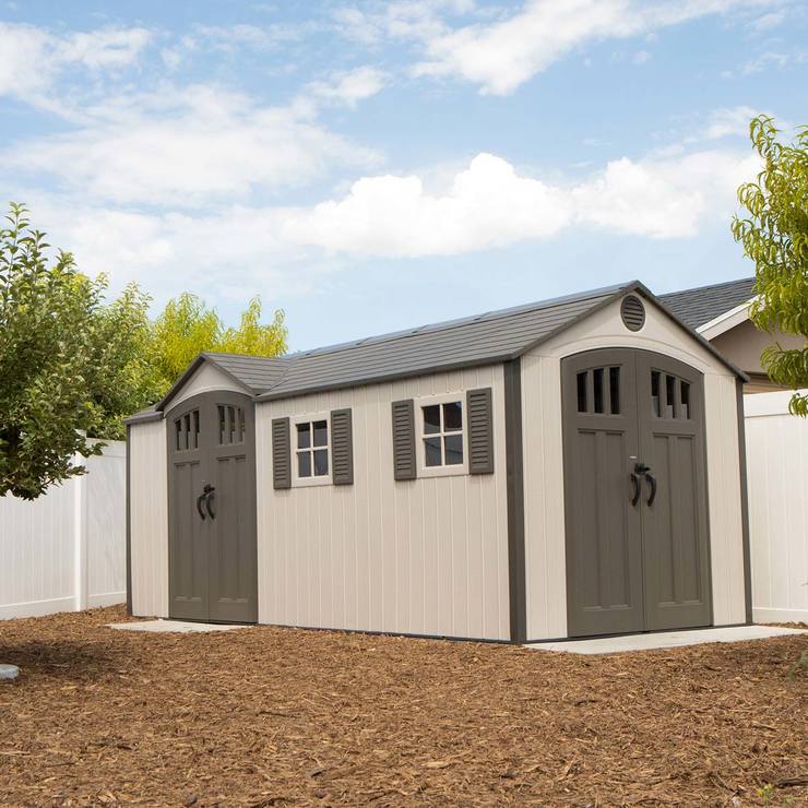 Installed Lifetime 17.5ft x 8ft (5.3 x 2.4m) Dual Entry Outdoor Storage