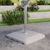 Seasons Sentry 13ft (4m) Solar LED Anodized Round Cantilever Umbrella with Base in Beige