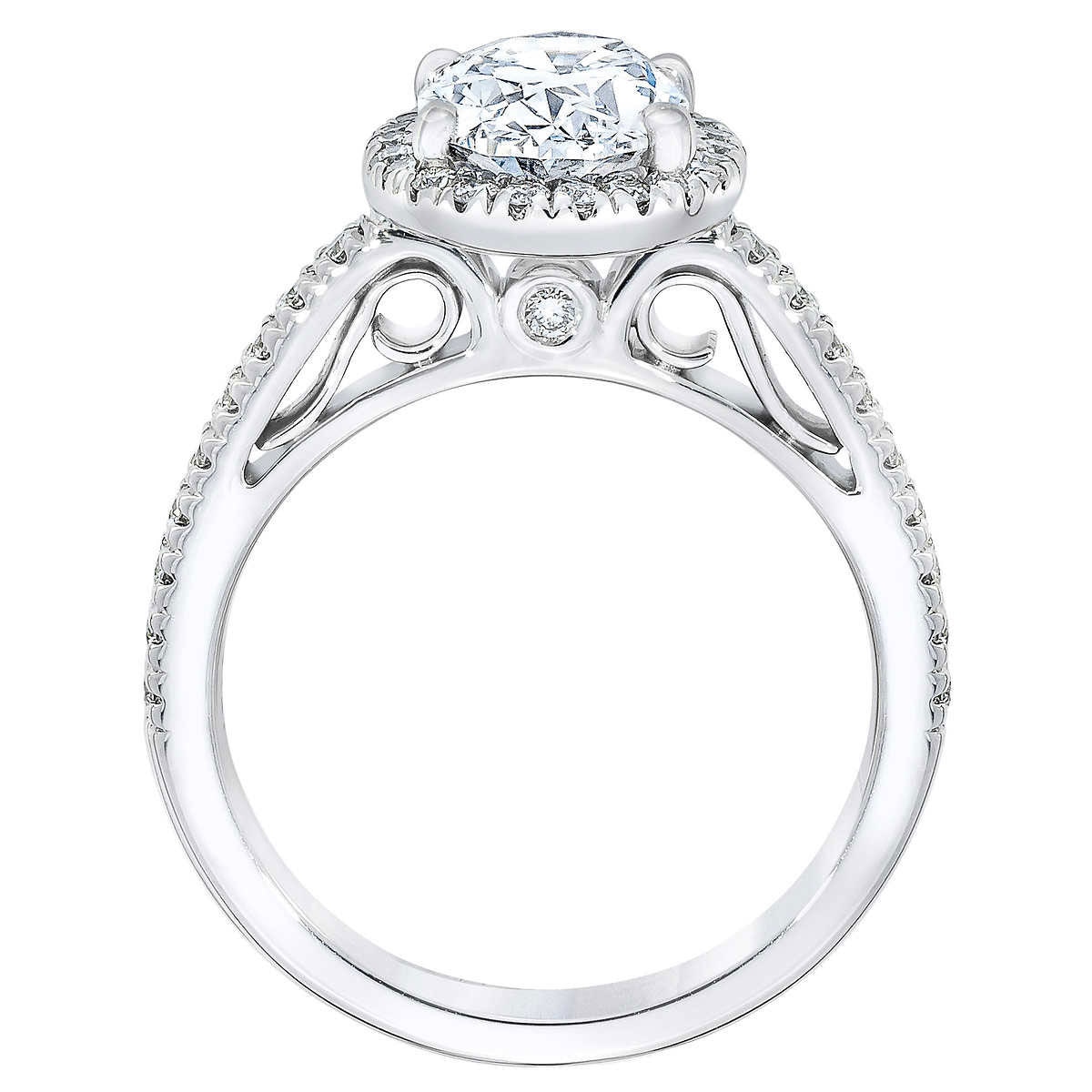 2.53ctw Oval Cut Diamond Halo Wedding Ring, Platinum Costco UK