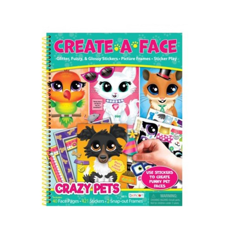 Create a Face Sticker Activity Book Assortment, Silly Pets Costco UK