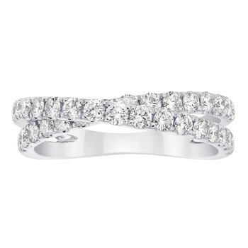 0.90ctw Round Brilliant Cut Diamond Ring, 14ct White Gold