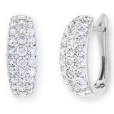 1.30ctw Round Brilliant Cut Diamond Hoop Earrings, 18ct White Gold