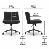 Elle Decor Criss-Cross Wide Office Chair, Black