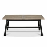 Bentley Designs Camden Weathered Oak & Peppercorn Extending Dining Table, Seats 4-6