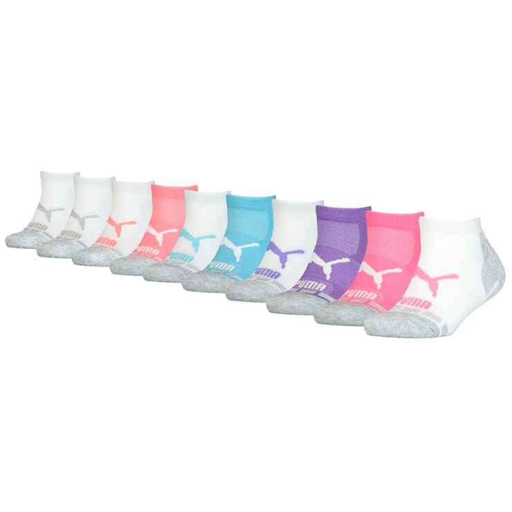 Puma Girl's No Show Socks, 10 Pack in 2 Sizes Puma Girl's No Show Socks, 10 Pack in 2 Sizes