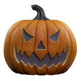 Jack O lantern pumpkin halloween decoration on white background