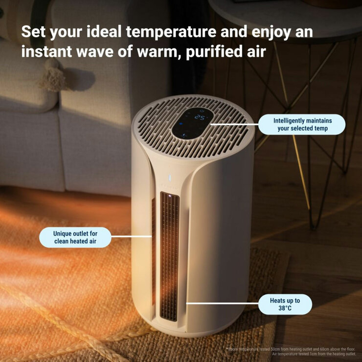 Lifestyle image of Blueair T10i ComfortPure™ 3-in-1 Air Purifier with setting ideal temperature