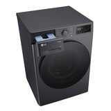 Side view LG EZDispense F4Y511GBLA1 11kg 1400 Spin Washing Machine, A Rated in Grey