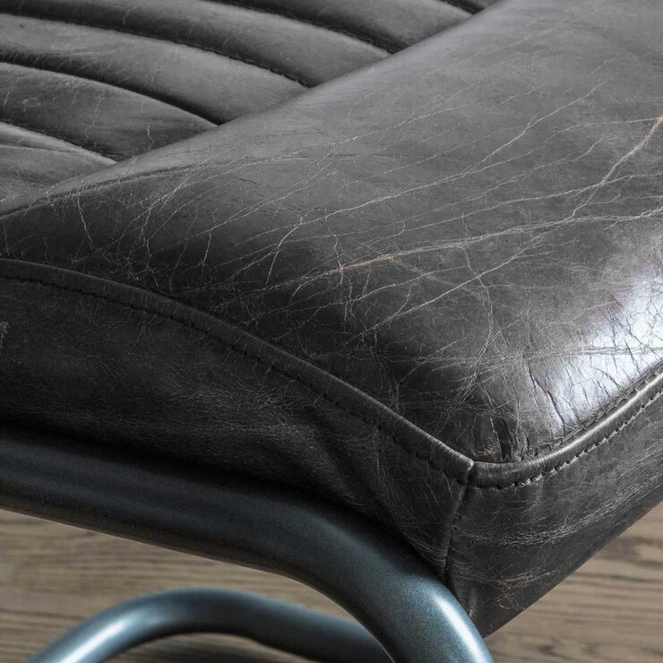 Gallery Capri Ebony Leather Dining Chair