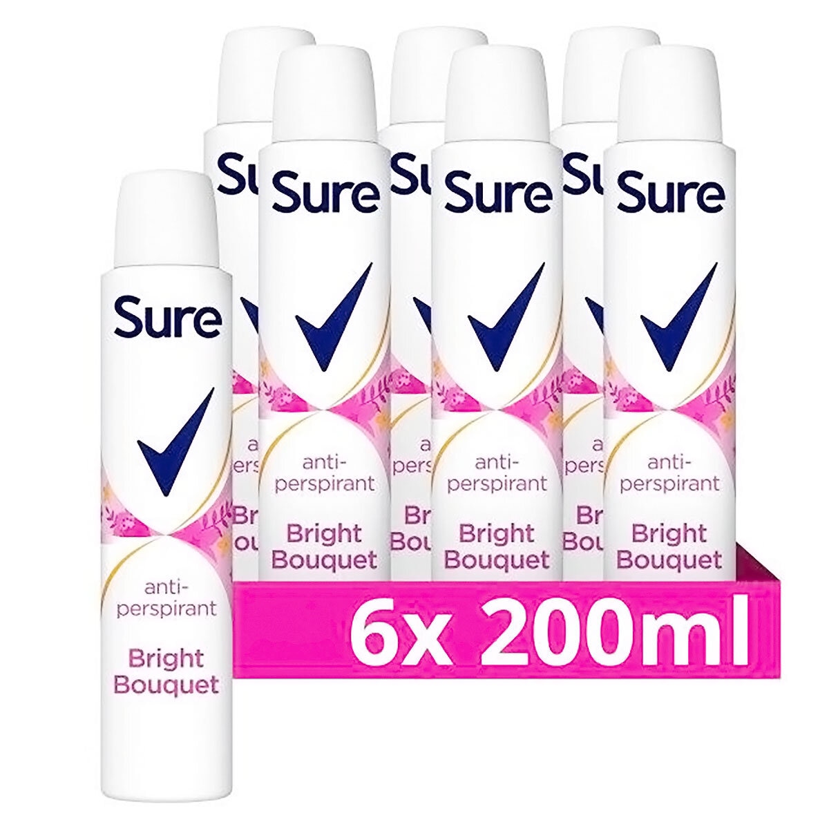 Sure Women Bright Bouquet Anti-Perspirant, 6 x 200ml