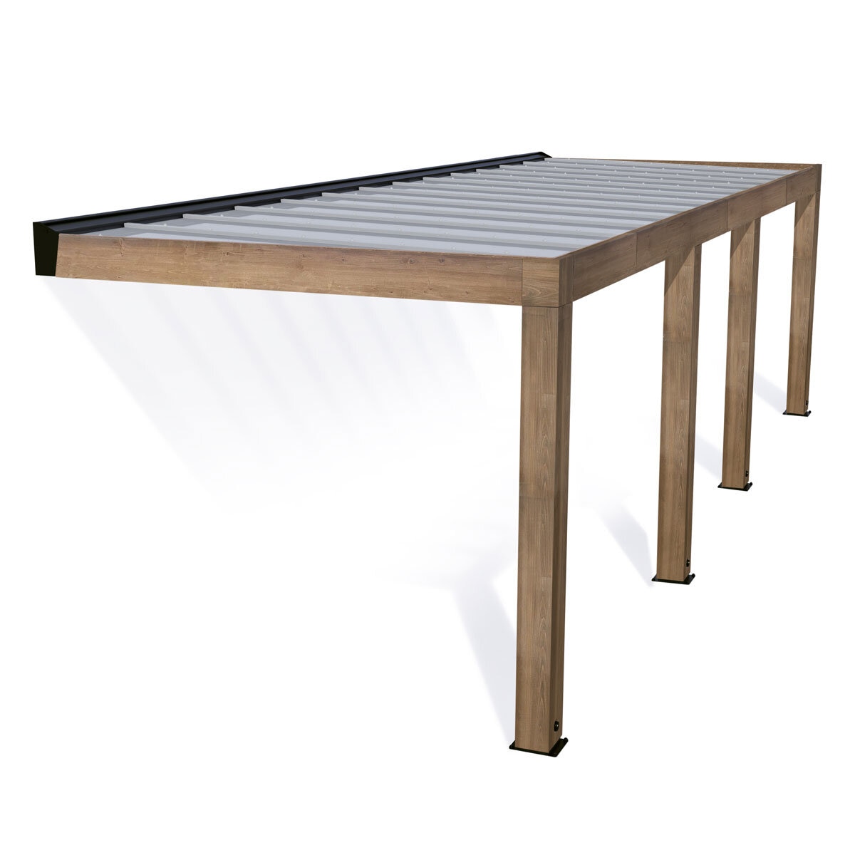 Palram Canopia Helsinki 9ft 10" x 28ft 3" (3m x 8.6m) Cedar Wood Patio Cover