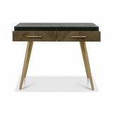 Bentley Designs Sienna Fumed Oak & Peppercorn Dressing Table & Stool Bentley Designs Sienna Fumed Oak & Peppercorn Dressing Table & Stool