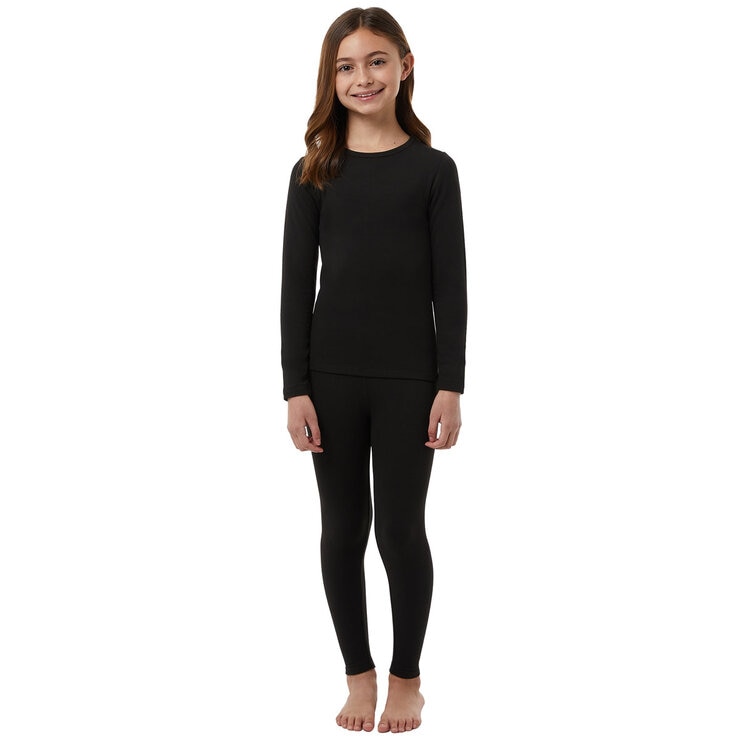 32 Heat Kids Plush Base Layer Set in Black