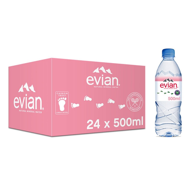 box of water and 1 bottle next to it box of water and 1 bottle next to it