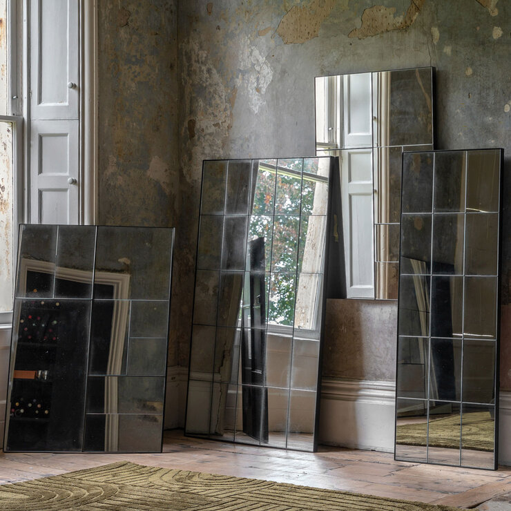 Gallery Broadheath Black Rectangular Mirror, 81 x 122cm
