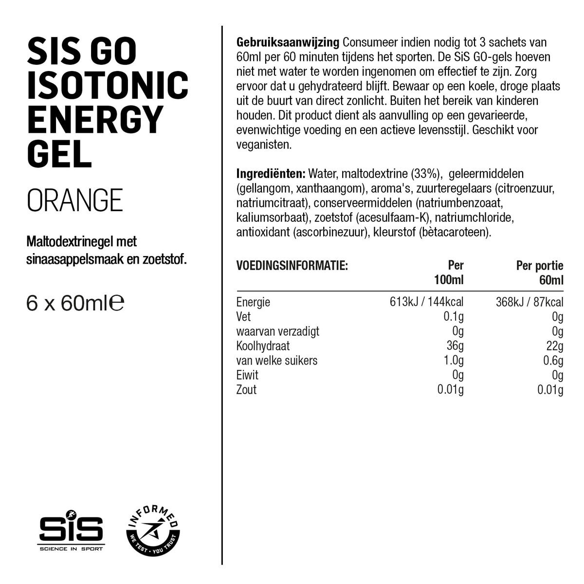 SIS Gel Go Isotonic Energy Variety Pack, 60ml x 6 x 4 packs