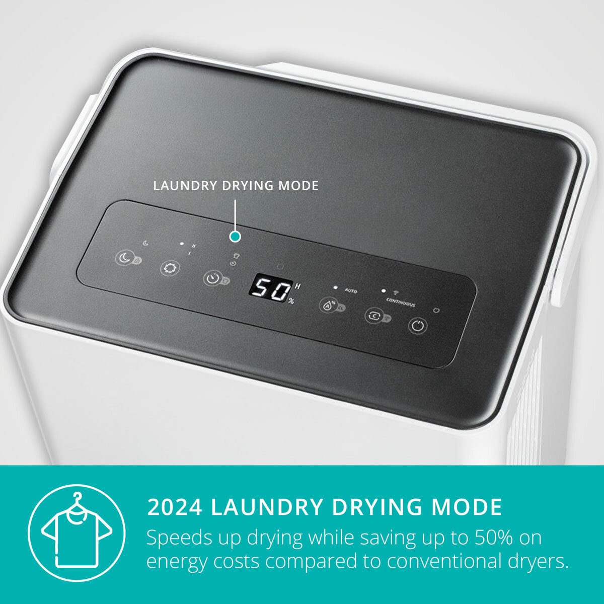 Lifestyle image of Bora Smart Dehumidifier 30L with laundry drying mode