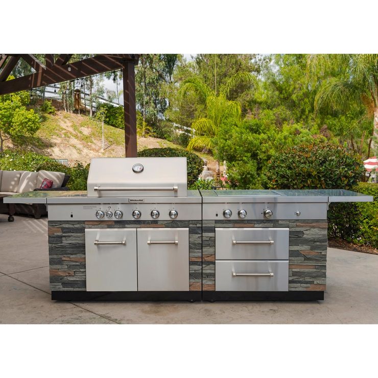KitchenAid 9 Burner Island Gas Barbecue Grill + Cover Costco UK