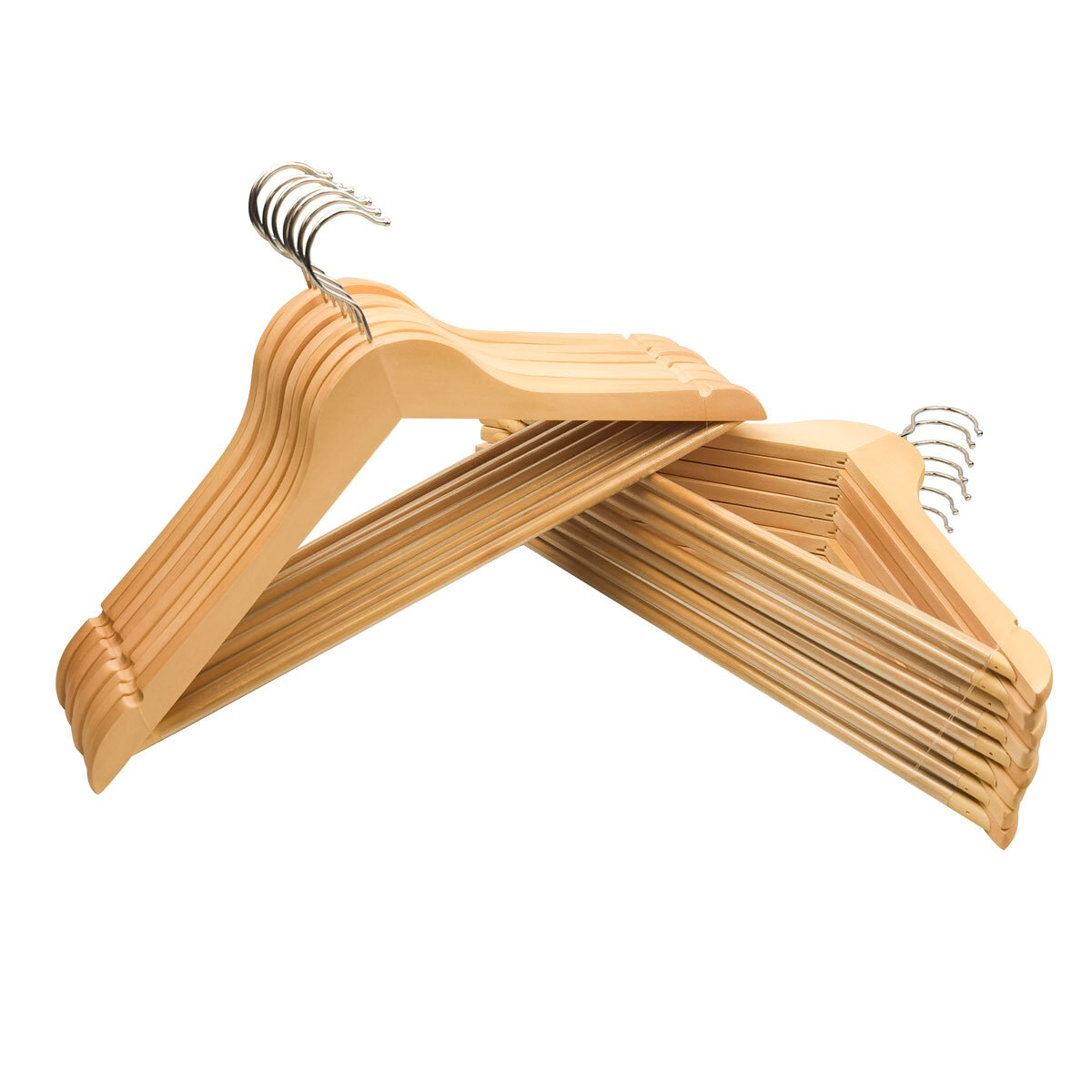 OMT Non-Slip Wood Hangers in Maple - 16 Pack