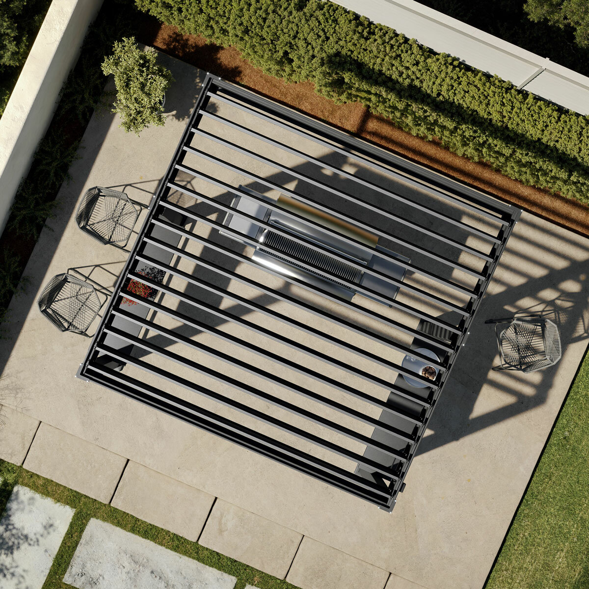 Mirador Adjustable Louvered Grill Pergola 8ft 8" x 8ft 2" (2.7 x 2.5m)