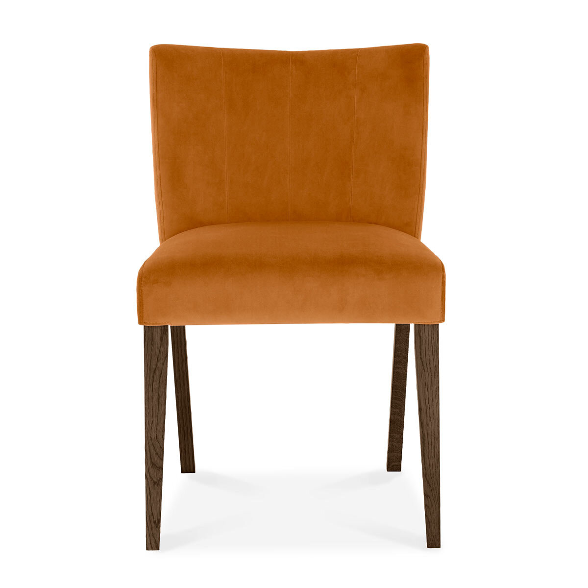 Bentley Designs Milan Low Back Orange Velvet Upholstered Chair, 2 Pack