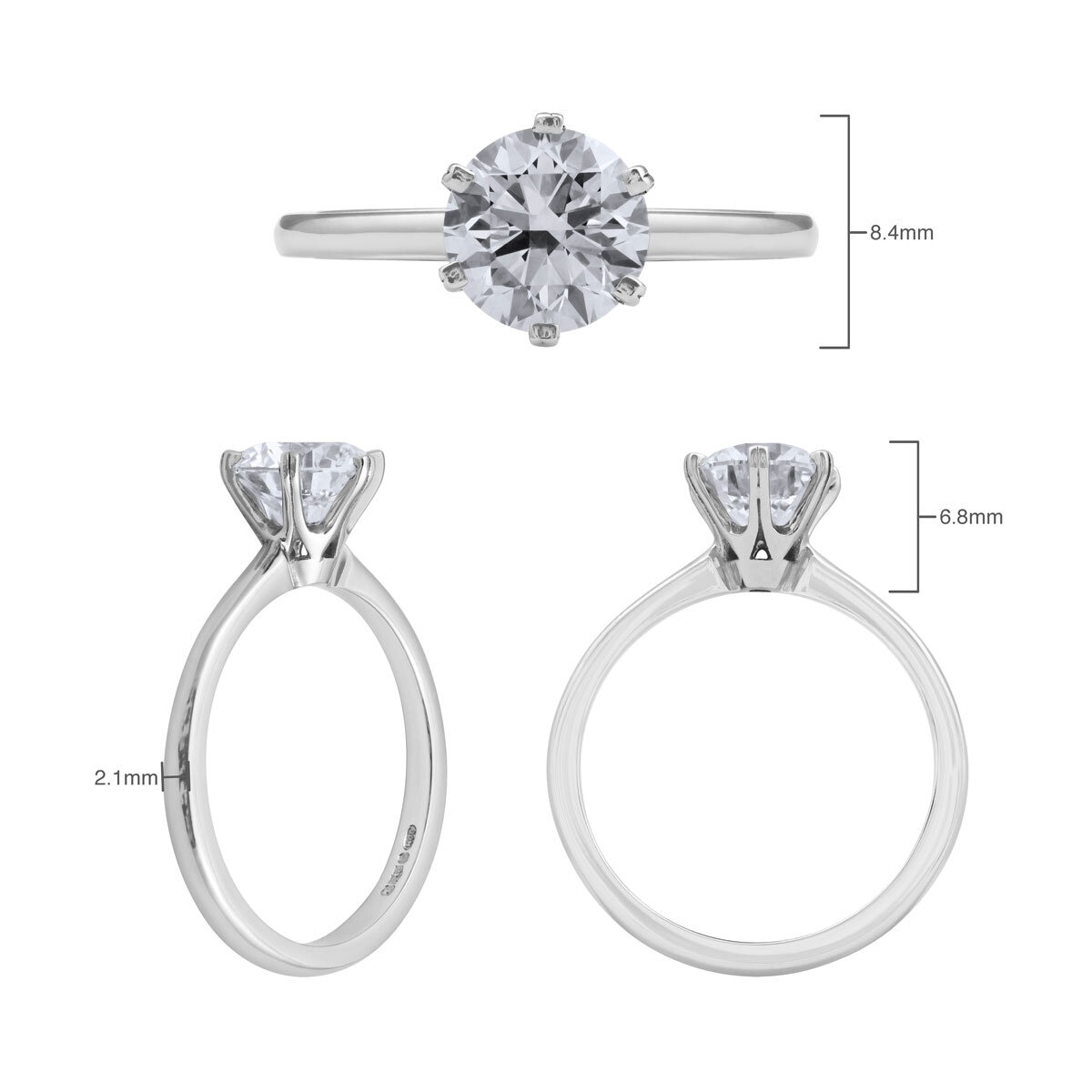 1.50ct Round Brilliant Cut Diamond Solitaire Ring, Platinum