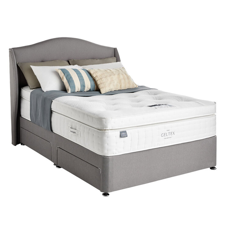 Silentnight Geltex 4000 Mattress & Slate Grey Divan in 4 Sizes