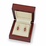 Pear Cut Garnet & 0.30ctw Diamond Earrings, 18ct Yellow Gold