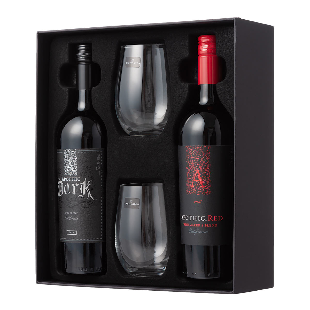 Apothic Red Wine Gift Pack, 2 x 75cl with 2 Tumblers