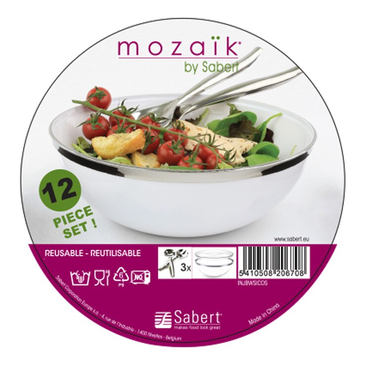 Sabert 12 Piece Serving Bowl Set With Forks, Spoons & Lids Costco UK