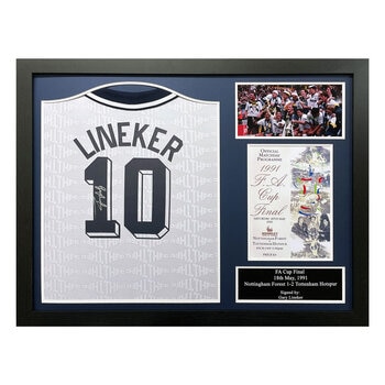 Gary Lineker Signed Framed Tottenham Shirt