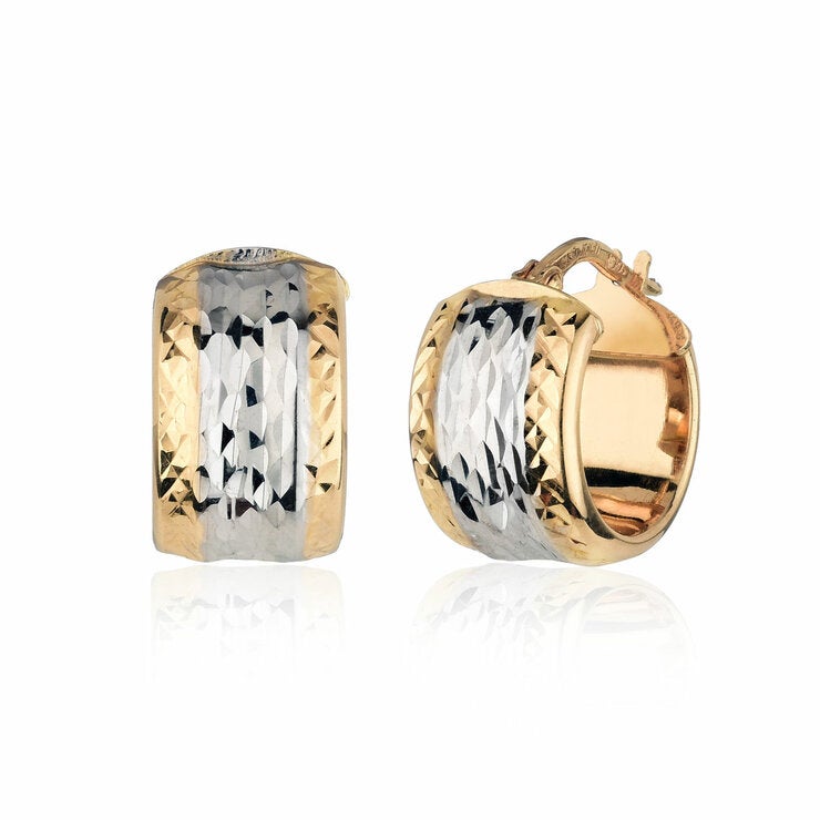 14ct Two Tone Gold Hoop Earrings 14ct Two Tone Gold Hoop Earrings