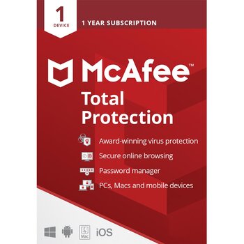 McAfee Total Protection 1 Device, 1 Year