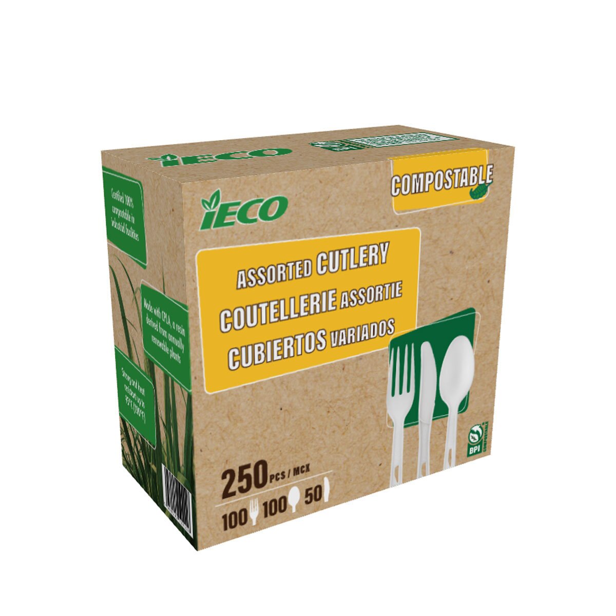 iECO Compostable Cutlery, Pack of 250 Costco UK
